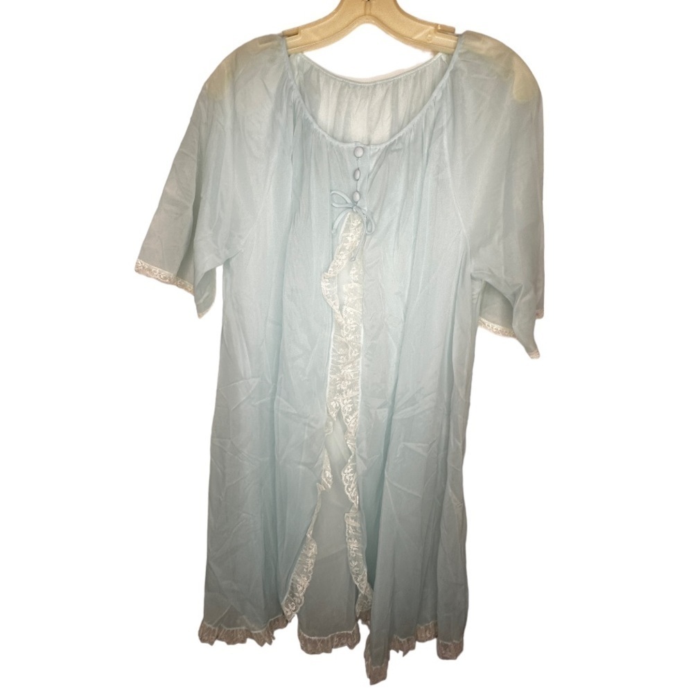 Vintage Lorraine Lingerie Sheer‎ Blue Robe